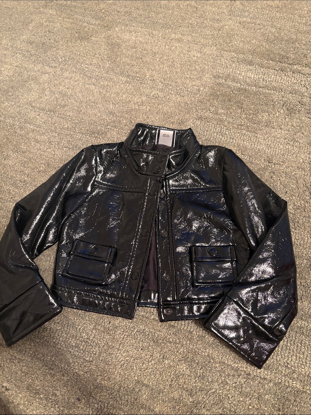 Lisa Perry kids faux-leather silk lined jacket 4-5